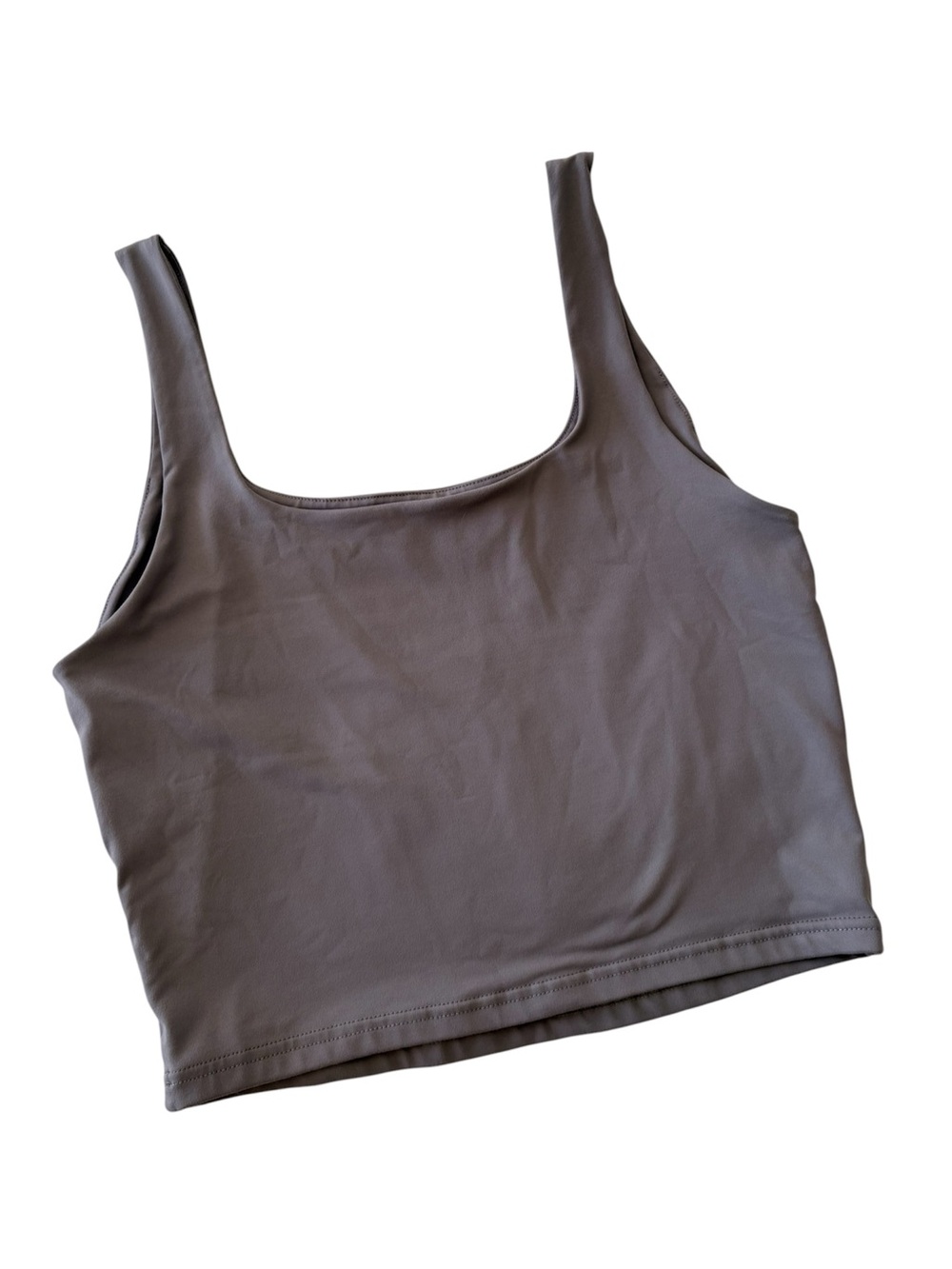 ReoRia Scoop Neck Crop Tank Top Gray
